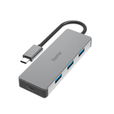 HAMA 200105 USB-C Hub, 4 Ports, USB 3.2 Gen 2, 10 Gbit/s, aluminium