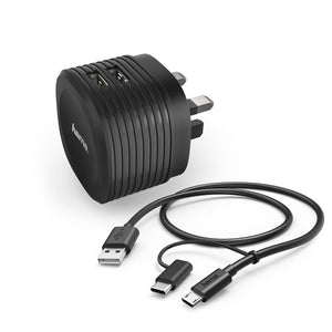 Hama 73210587 "Dual"Charging Kit,Usb Charger,2.4 A, & Micro-Usb Cable,Black