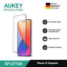 AUKEY SP-GT10C Super Clear Tempered Glass Screen Protector  iphone 15 pro Transparent