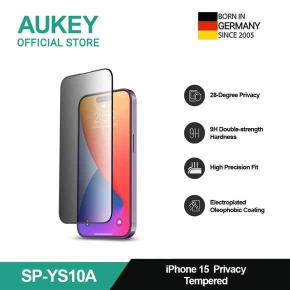 AUKEY SP-YS10A Privacy Screen Protector iphone 15 Transparent