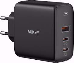 Aukey PA-B6S 3-Port 90W with GaN Fast Tech PD Wall Charger - Black