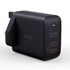 Aukey PA-B4T Dual Port 45W PD Wall Charger with GaN Power Tech - Black