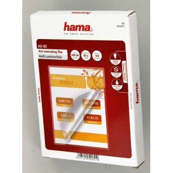 HAMA 50051 Hot Laminating Film, DIN A6, 80µ, 100 pieces