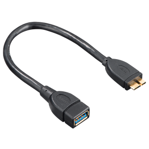 HAMA 54511 USB 3.0 OTG Adapter Cable, micro plug - A socket, black, 0.15 m