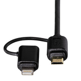 HAMA 54566 2in1 Micro USB Cable with Lightning Adapter, gold-plated, shield., 1.20 m