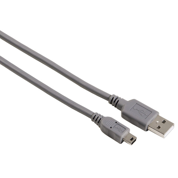 HAMA 86470 USB 2.0 Connection Cable, A-Plug - mini B-Plug, 3 m, transparent