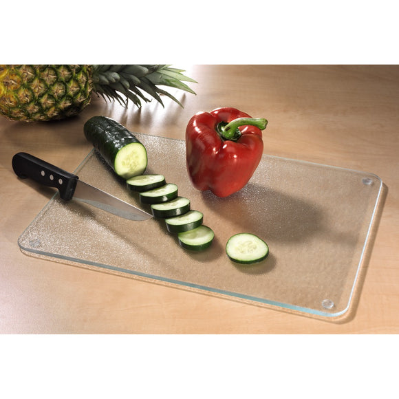 XAVAX 110921 Glass chopping board, clear, 52 x 30 cm