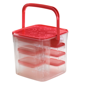 XAVAX 111468 Food Storage Box Set, 18 Pcs., red