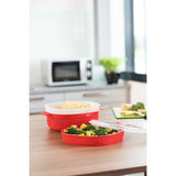 XAVAX 111485 Microwave Steam Cooker, PP, 4 Litres, red