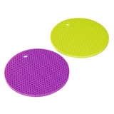 XAVAX 111527 Silicone Pot Coaster, green/violet, 2 pieces