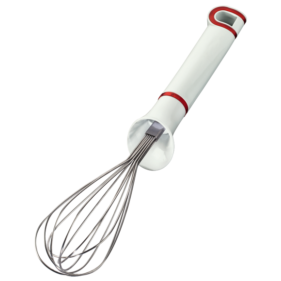 XAVAX 111574 Wire Whisk, stainless steel beater, 31 cm, red/white