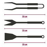 XAVAX 111581 BBQ Tool Set, made of stainless steel, 3 pieces