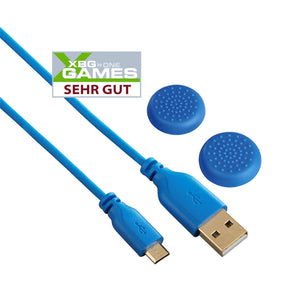 Hama 115474 "Super Soft" Controller Charging Cable for Playstation 4, blue
