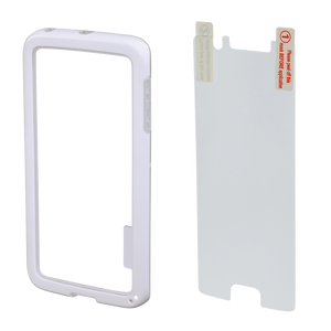 HAMA 136739 "Edge Protector" Cover for Samsung Galaxy S6 Edge + Screen Protector, white