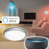 Hama 176560 "Design" Smart Home Ceiling Light, without Hub, Voice / App Control, metal