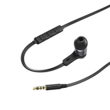 HAMA 184018  "Intense” headphones, in-ear, microphone, flat ribbon cable, black