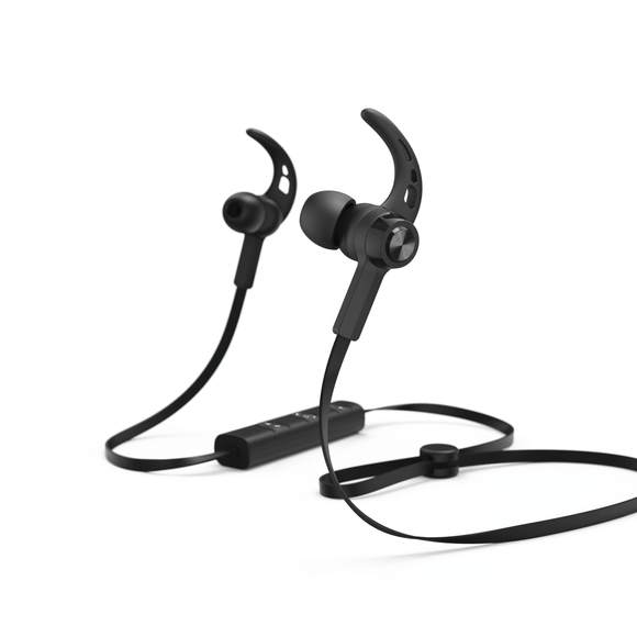 Hama COMBO 184020 Bluetooth® Headphones, In Ear, Micro, Ear Hook, black + 