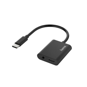 HAMA 200319 Audio Adapter, 2 in 1, USB-C Plug - 3.5 mm Jack / USB-C Socket, Audio + Charger