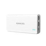 ROMOSS SENSE15 Portable Power Bank 15000mAh with two USB Slot and Cable for Samsung Galaxy S8- in white