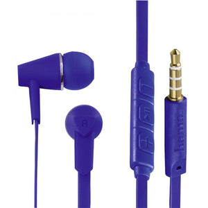 HAMA 184009 "JOY” HEADPHONES,IN-EAR, MIC,FLAT RIBBON CABLE, BLUE