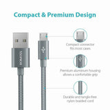 ROMOSS MUCB05N56G Braided Style Micro USB Cable Space Grey 1m