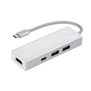 HAMA 135756 USB 3.1 TYP-C HUB 1:3 "ALUM",2XUSB-A, 2XUSB-C,HDMI™,BUS-POWERED
