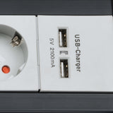 BRENNENSTUHL 1156250514 Premium-Office-Line Extension Socket With USB-Charger 4-way black/light grey 1.8m H05VV-F 3G1.5
