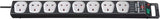 BRENNENSTUHL 1153343628 Super-Solid-Line 8-way Extension Socket, Fuse Button, 2.5m cable- black/grey