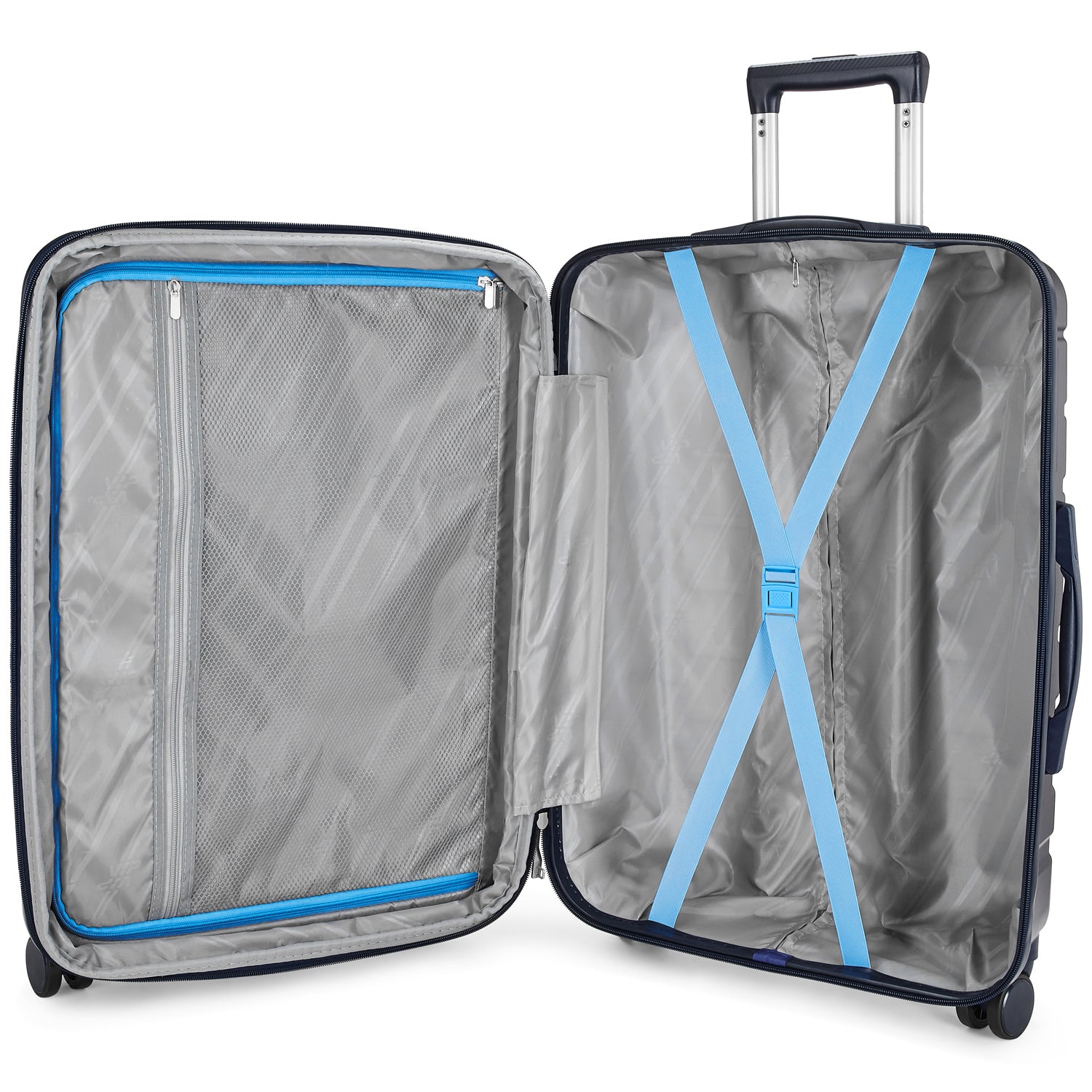 VIP Hard Trolley Bag Medium Size | 8 Wheel Luggage Bag 65 cm with TSA Lock  | Durable Check in Suitcase for Travel (Blue) - QualiCorp Gifts Services