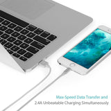 ROMOSS Apple MFi Certified Lightning Cable, ROMOSS 3.28 Feet (1M) Nylon Braided Lightning to USB Sync and Charging Cable for iPhone 7/7 Plus, 6s/6s Plus, 6/6 Plus, iPad Pro/Air 2, iPad Mini 4/3/2 - 1M GRAY