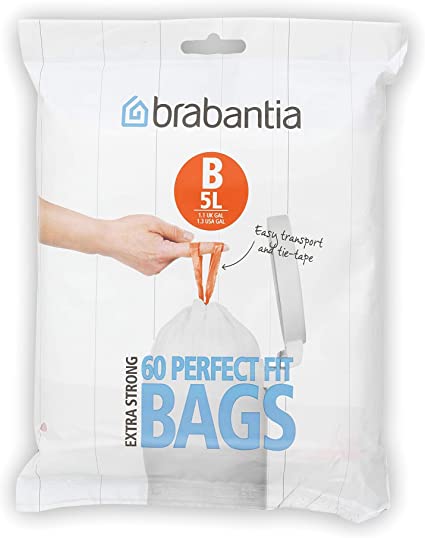 Brabantia 348969 PerfectFit Bags B,5 litre [60 bag]