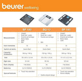 Beurer BF 180 Diagnostic Body Fat Scale with BMI Calculator and Large LCD Display