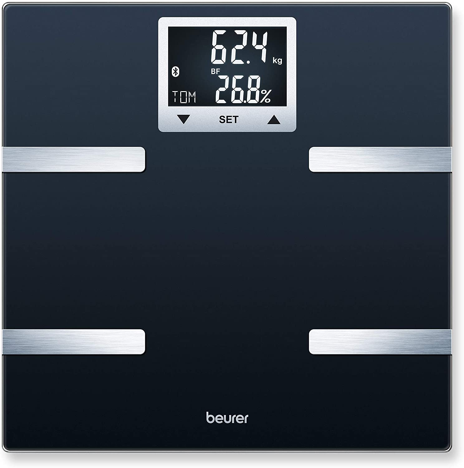 Beurer BF720 Smart Scale for Body Weight, Body Fat, Body Water & More – 400 lb Capacity, Bluetooth App, Calorie Data, User Recognition, XL LCD