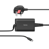 HAMA 73200006 Universal USB-C Notebook PSU, UK Cable, Power Delivery (PD), 5-20V/65W