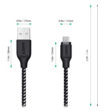 Aukey CB-AM2 USB-A 2.0 To Micro USB Braided Cable 2m - Black