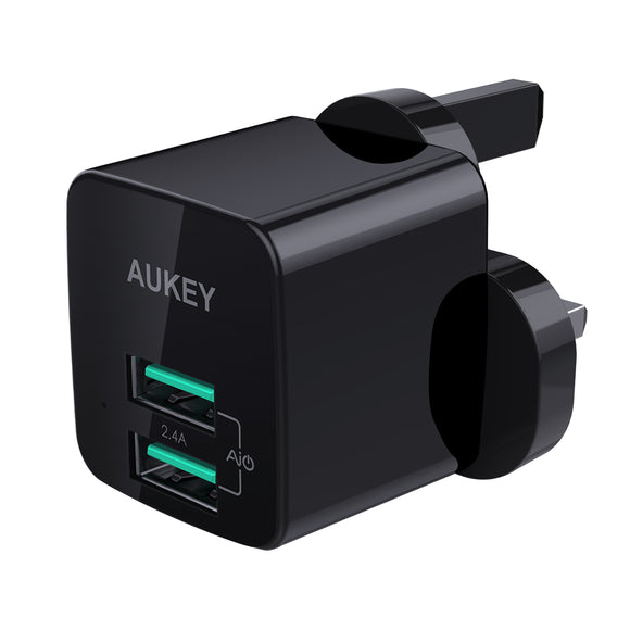 Aukey PA-U32 Dual Port USB Ai-Power Mini Portable Charger - Black