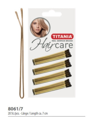 Titania 8061/7-Hair Clips Golden Straight 7Cm